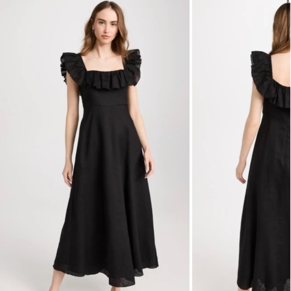 Zimmerman black linen maxi dress, size 1